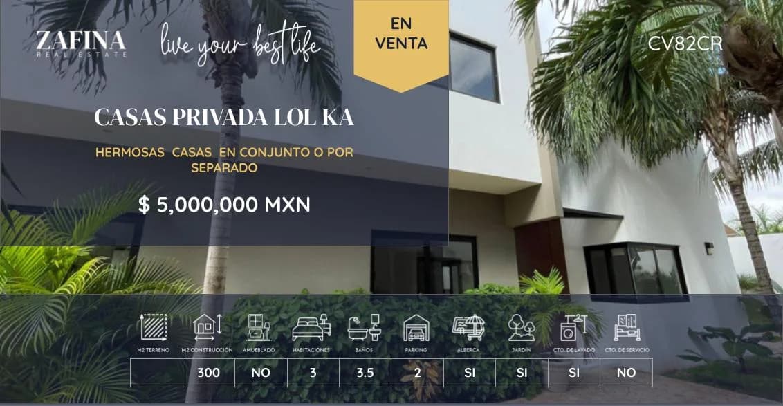 Casa Casas Privada Lol Ká en Cancún - FLYER 30X15.55 (13)