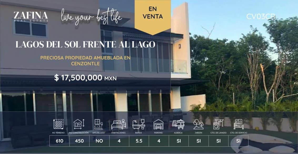 Hermosa Casa Frente Al Lago in Cancún - FLYER 30X15.55 (5)