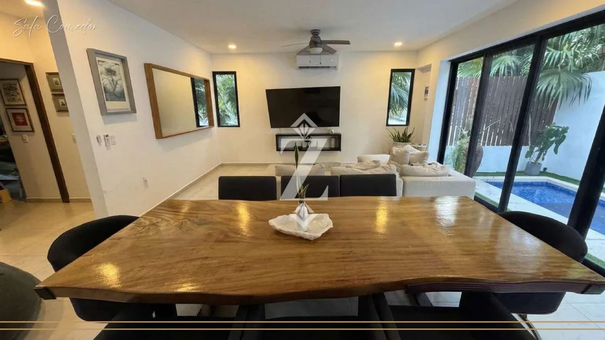 Comedor y sala en Residencial Aqua, Cancún