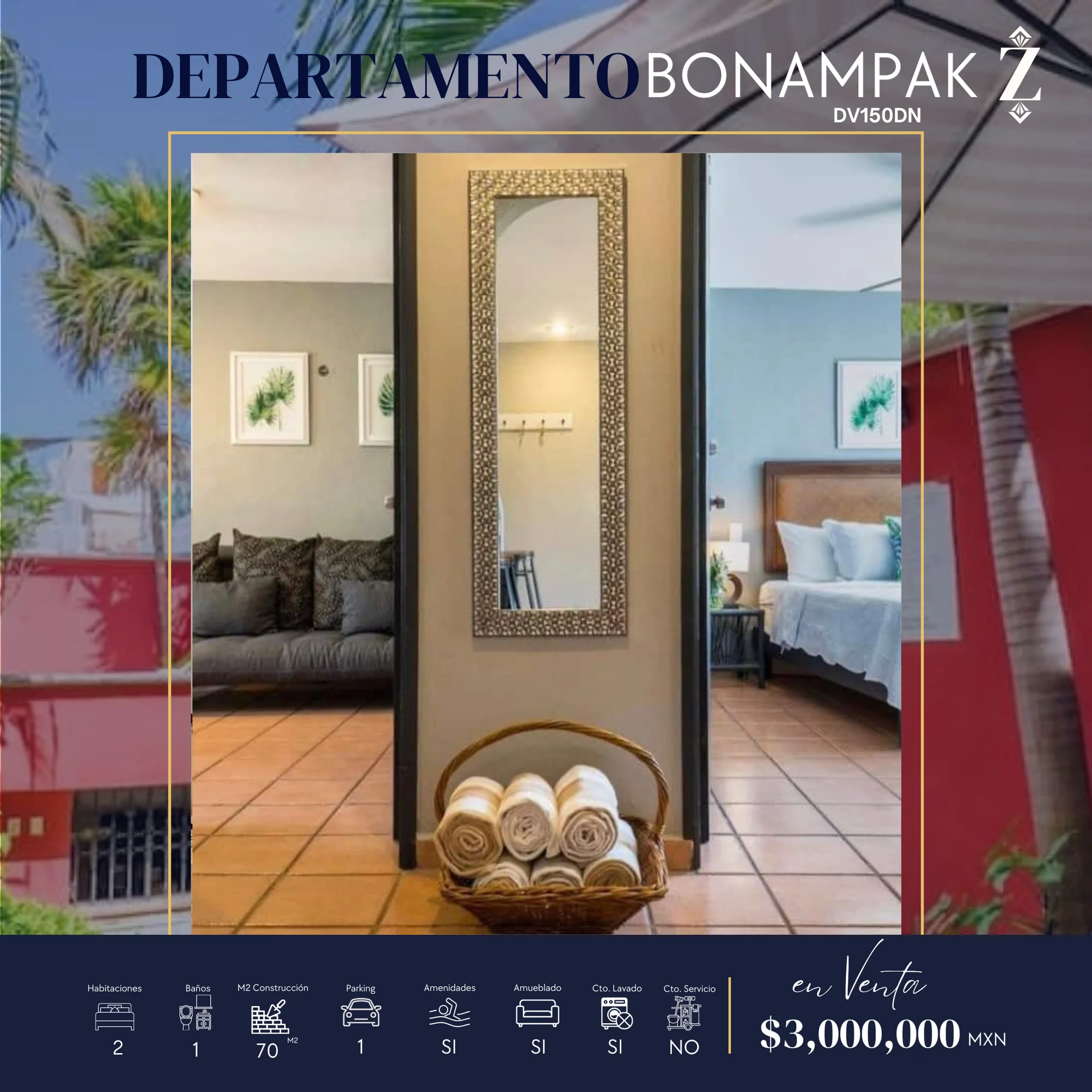 Departamento Departamento Bonampak en Cancún - DEPA BONAMPAK DV150DN (2)