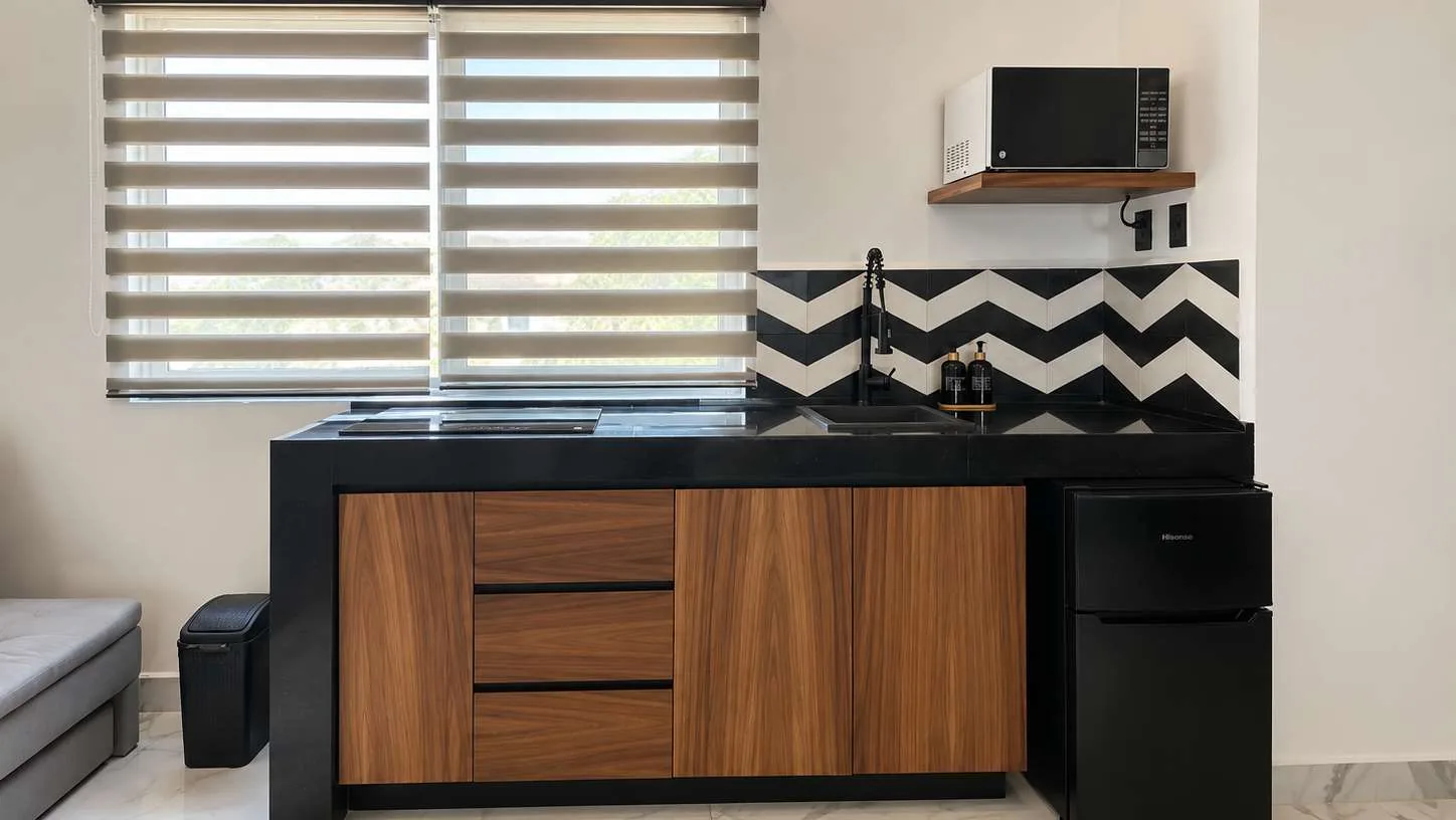 Cocina equipada de loft en Cumbres, Cancún