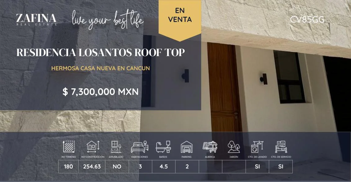 Residencia Losantos Con Roof Top in Cancún - FLYER 30X15.55 (21)